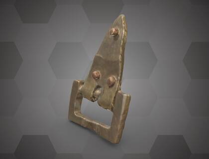 Picture of 3D model of a bronze strap-buckle (NHMW-PRAE 81.279)