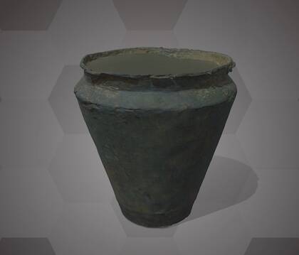 Picture of the 3D model of a bronze vessel