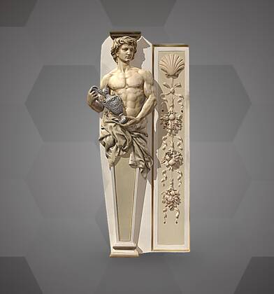 Image of the 3D Model of a male Figure embodying the element "Silver"