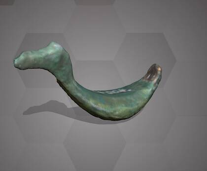 Picture of the 3D model of a bronze brooch