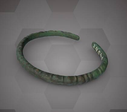 Picture of the 3D model of a bronze bracelet