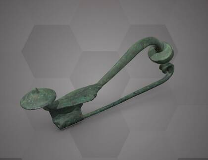 Picture of the 3D model of a bronze brooch