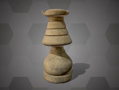 Picture of 3D model of a white chess piece