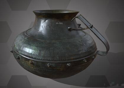 Picture of 3D model of a bronze scoop vessel