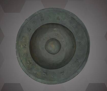 Picture of the 3D model of a wide rim bronze bowl