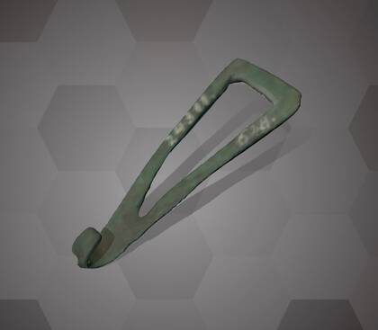 Picture of the 3D model of a bronze belt hook