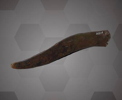 Picture of the 3D model of an iron knife