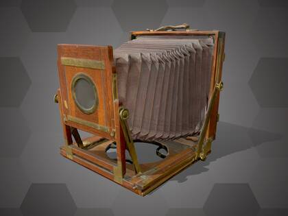 Picture of 3D model of a late 19th century historical field camera (NHMW-AFW-DING-0145-001)