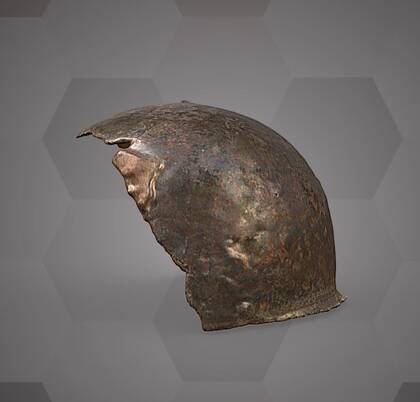 Picture of the 3D model of an iron helmet