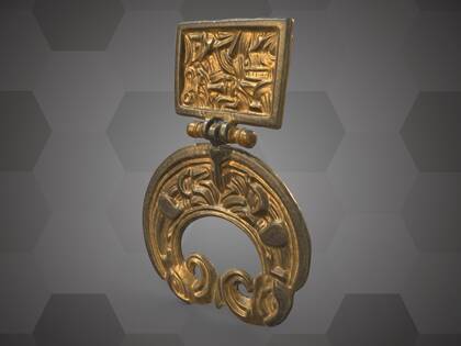 Picture of 3D model of a mounting with Lunula Pendant (NHMW-PRAE 81.263)