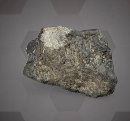 Picture of the 3D model of a small piece of the Stannern meteorite (NHMW-MIN-A136)