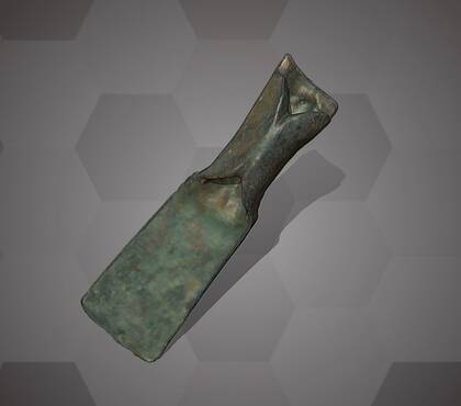 Picture of the 3D model of a bronze flap axe