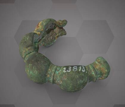 Picture of the 3D model of a bronze bracelet