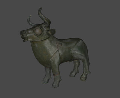3D model of a prehistoric bull figure