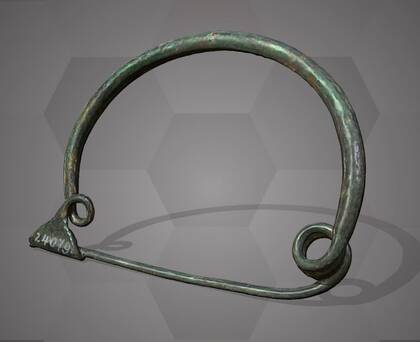 Picture of the 3D model of a bronze brooch