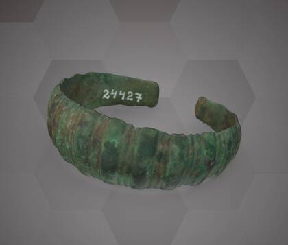 Picture of the 3D model of a bronze bracelet