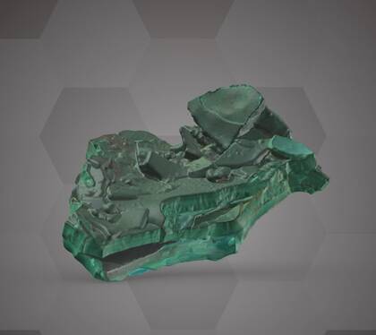 Picture of the 3D model of a malachite