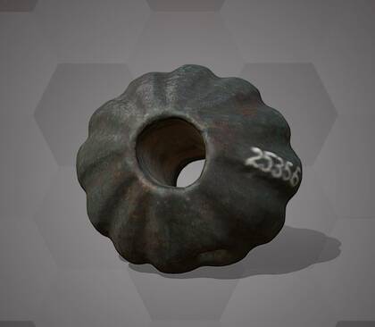 Picture of the 3D model of a bronze pearl