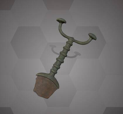 Picture of the 3D model of a dagger hilt