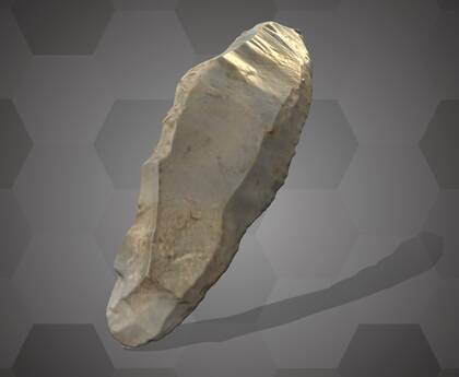 Picture of 3D model of a scraper from layer 8 of the Willendorf II site