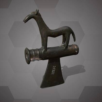 Picture of the 3D model of a bronze ornamental hatchet