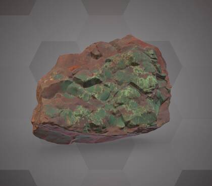 Picture of the 3D model of a chrysocolla