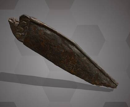 Picture of a 3D model of an iron dagger knife