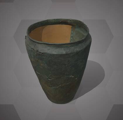 Picture of the 3D model of a bronze vessel