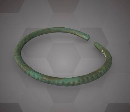 Picture of the 3D model of a bronze bracelet