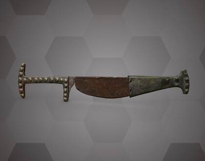 Picture of the 3D models of a daggerknife - daggerknife,  hilt and sheath