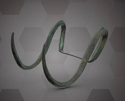 Picture of the 3D model of a bronze meat hook