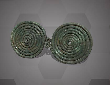 Picture of the 3D model of a bronze brooch