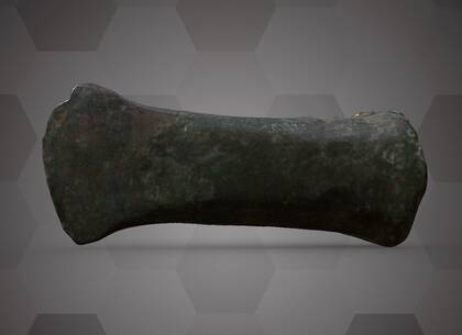 Picture of the 3D model of a bronze socketed axe