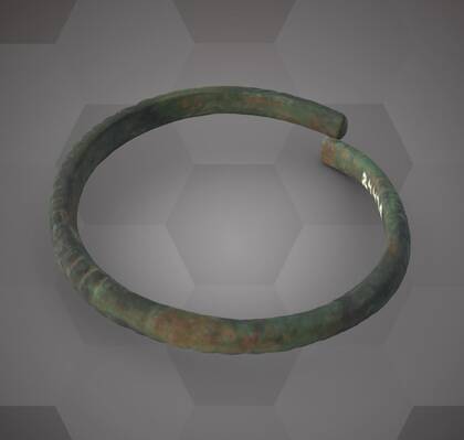 Picture of the 3D model of a bronze bracelet