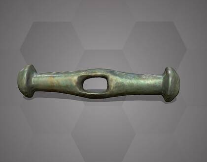 Picture of the 3D model of a bronze toggle