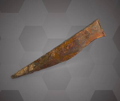 Picture of the 3D model of an iron knife blade