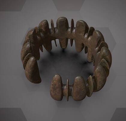 Picture of the 3D model of a bronze bracelet