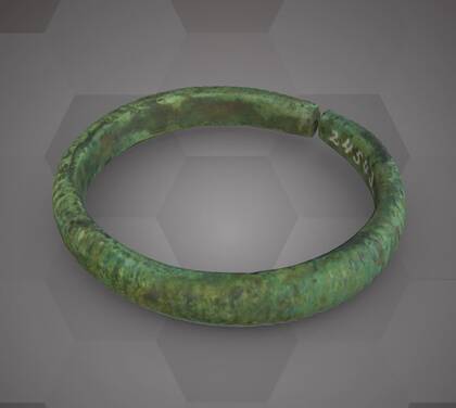 Picture of the 3D model of a bronze bracelet