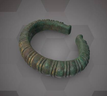 Picture of the 3D model of a bronze bracelet